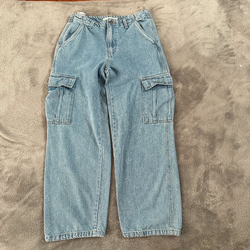 Levi's '94 Baggy Cargo Jeans Women's size 27 Medium Light Wash Straight Wide